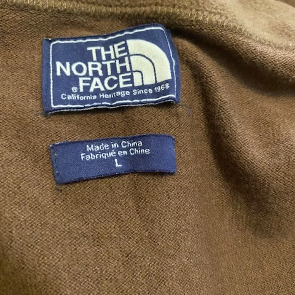 The North Face Brown 1/4 zip sweater, size L